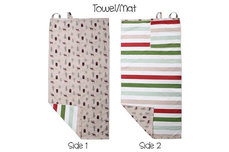 FlapJack, Miś, ręcznik plażowy, plecak dla dzieci, 2w1