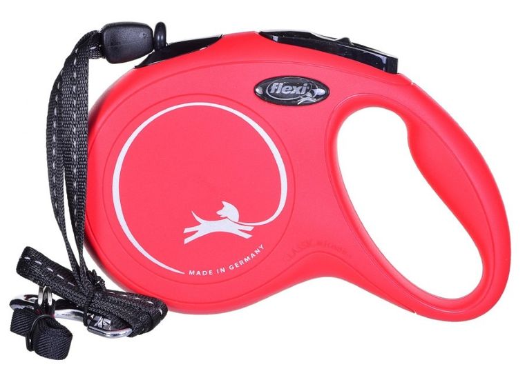 Flexi, New Classic, smycz automatyczna, linka, rozmiar S, 8 m, czerwona