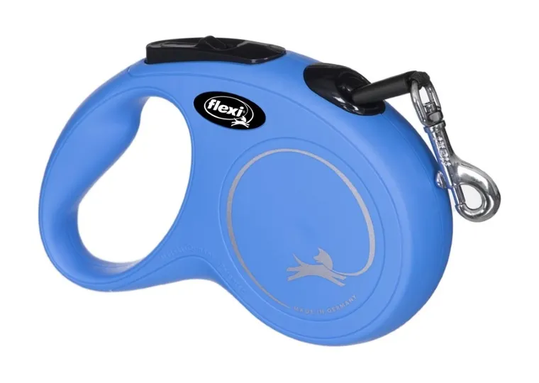 Flexi, New Classic, smycz, rozmiar S, taśma, 5 m, do 15 kg, niebieski