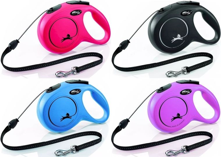 Flexi New Classic, smycz sznurowa, rozmiar M, 8m, czarna