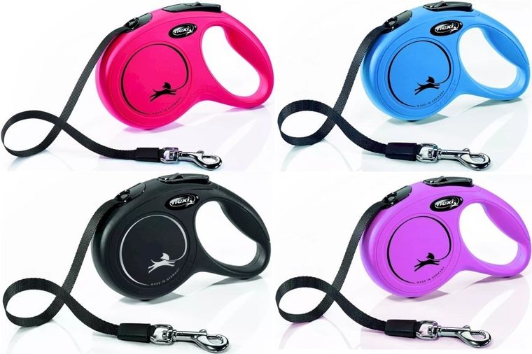 Flexi New Classic, smycz taśmowa, rozmiar M, 5m, czarna