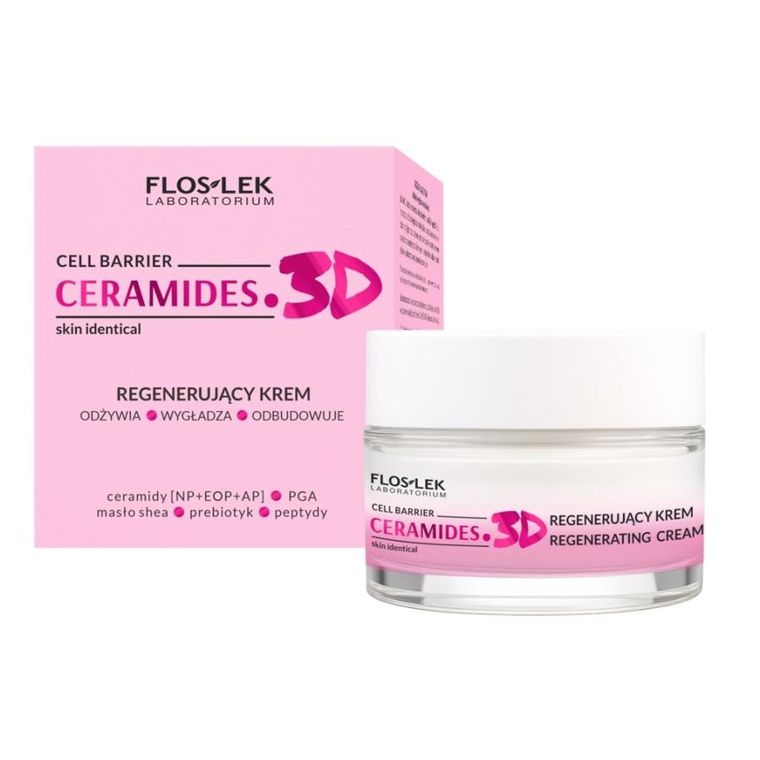 Floslek, Ceramides.3D, regenerujący krem do twarzy, 50 ml