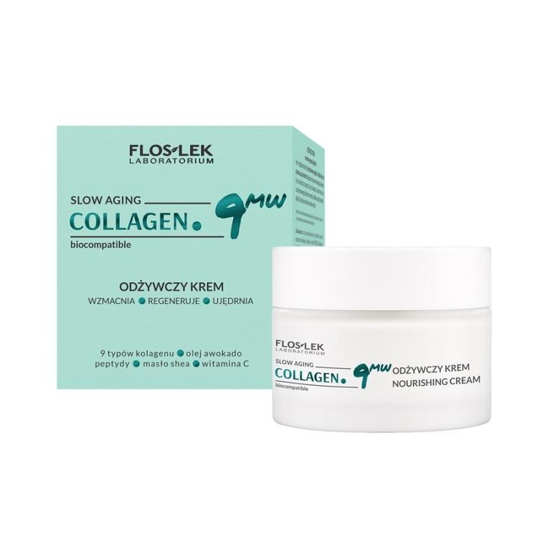 Floslek, Collagen.9MW, odżywczy krem do twarzy, 50 ml
