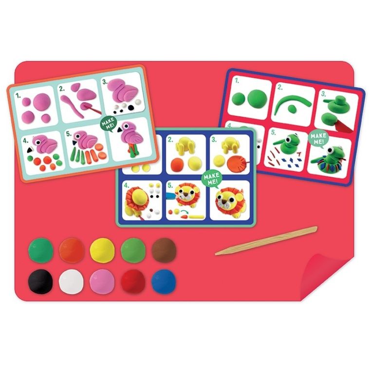 Floss & Rock, Clay & Play, Dżungla, zestaw z gliną samoutwardzającą, 10 kolorów