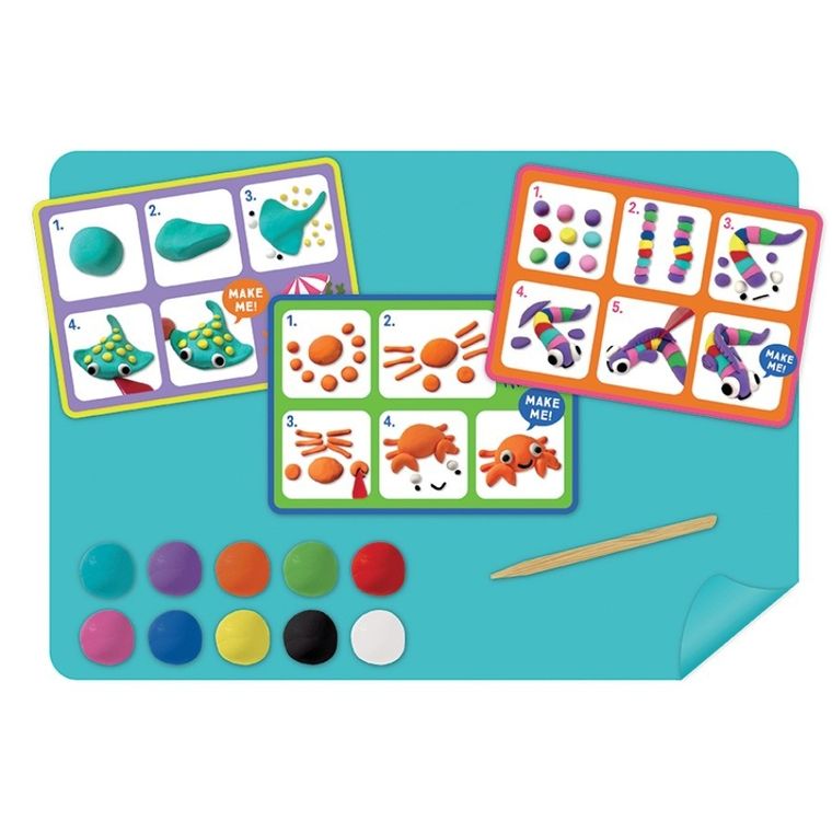 Floss & Rock, Clay & Play, Ocean, zestaw z gliną samoutwardzającą, 10 kolorów