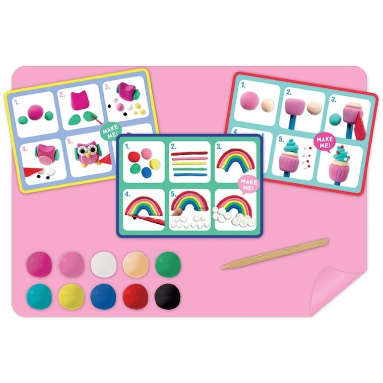 Floss & Rock, Clay & Play, Tęczowe wróżki, zestaw z gliną samoutwardzającą, 10 kolorów