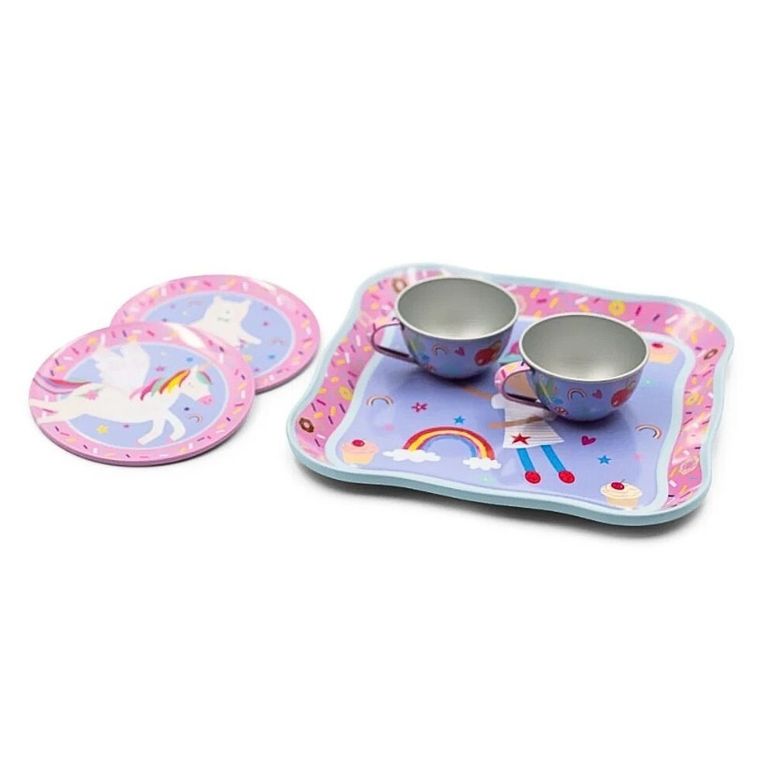 Floss & Rock, Tęczowe Wróżki, zestaw do herbaty w walizeczce, 7 elementów