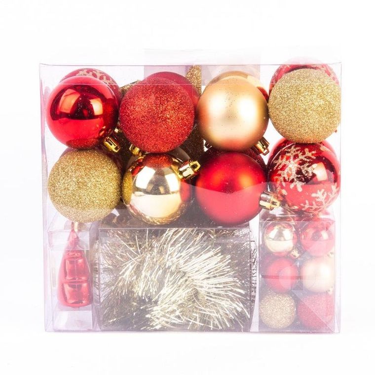 Fééric Lights and Christmas, komplet bombek na choinkę + gwiazda, 44 szt.