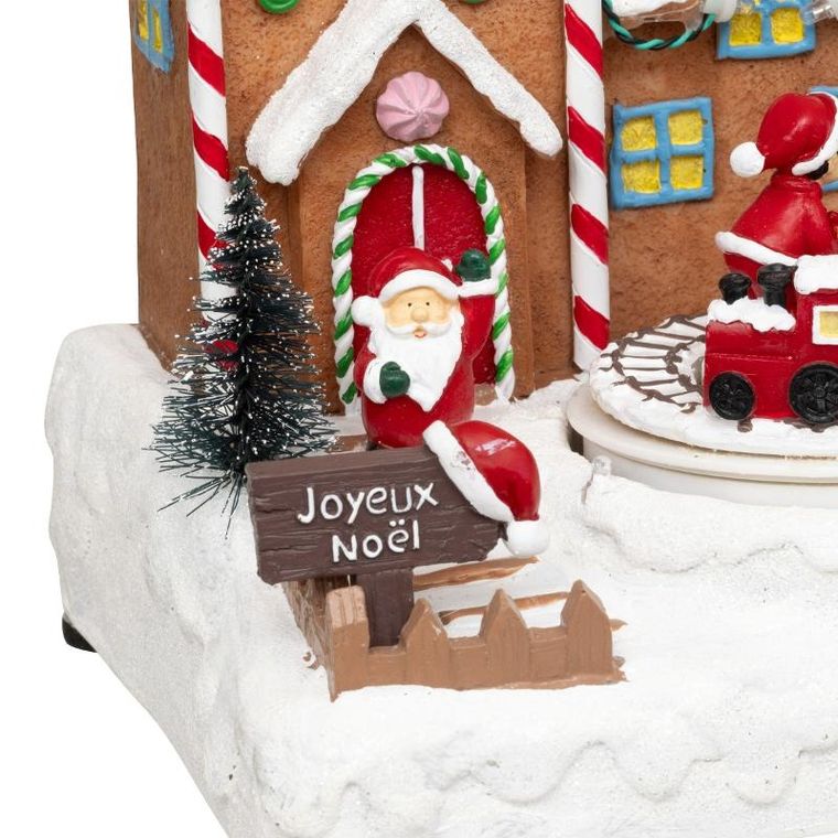 Fééric Lights and Christmas, scenka świąteczna, fabryka prezentów, ruchoma z dźwiękiem, 23,2-24,5 cm