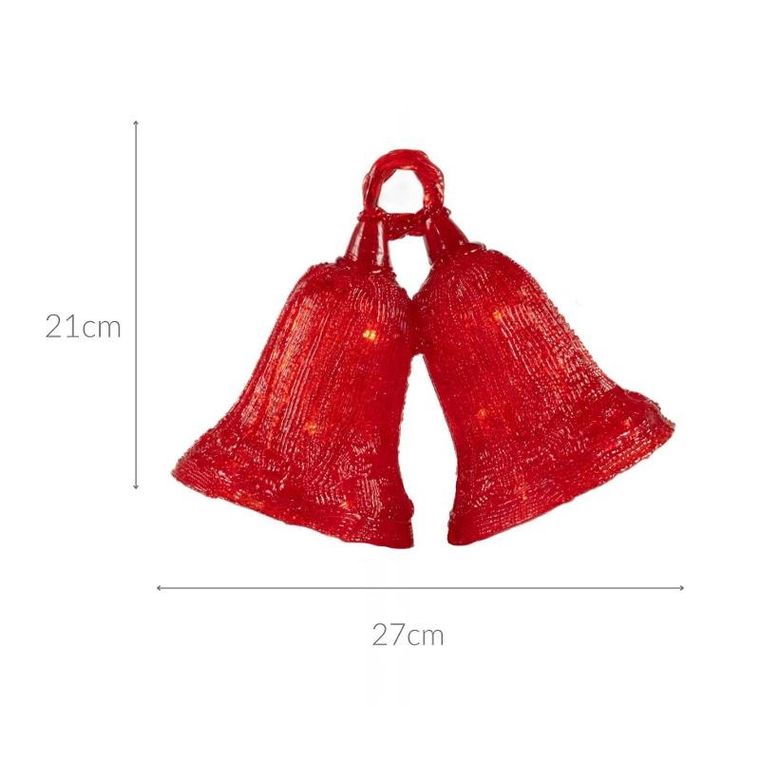 Fééric Lights And Christmas, świąteczne dzwonki LED, czerwone