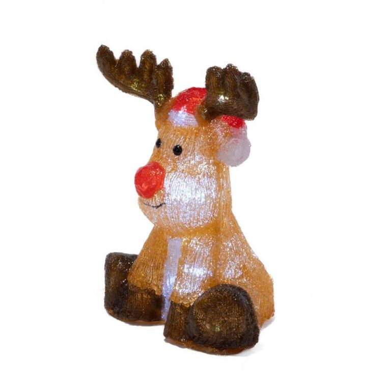 Fééric Lights And Christmas, świecąca dekoracja świąteczna, renifer, 30 cm