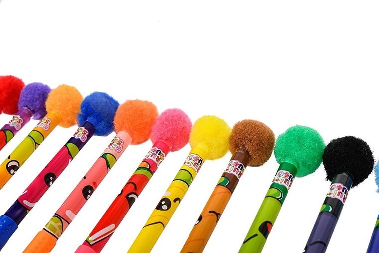 Fruity Squad, pachnące długopisy żelowe z pomponem, 12 szt.