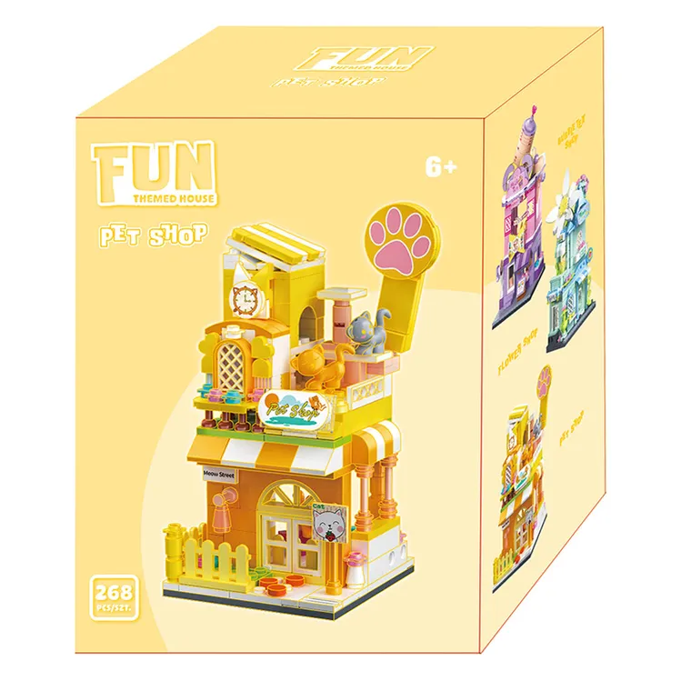 Fun, klocki konstrukcyjne, sklep zoologiczny, 268 elementów