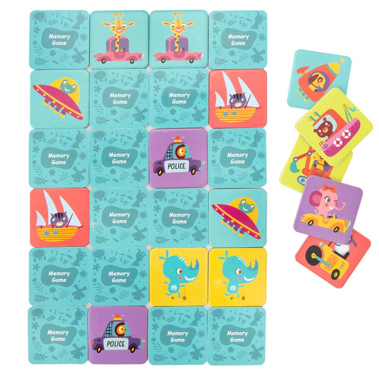 Funny Games, Traffic, zestaw 4w1, puzzle + memory + domino + fiszki, 124 elementy