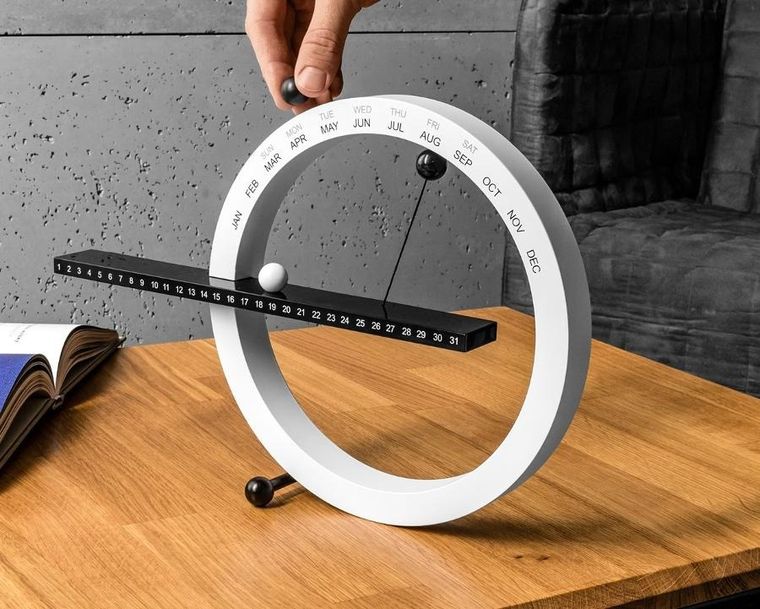 Gadget Master, kalendarz magnetyczny, wieczny, biały