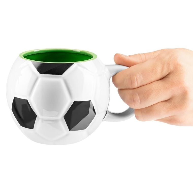 Gadget Master, kubek piłkarza, ceramiczny, zielony środek