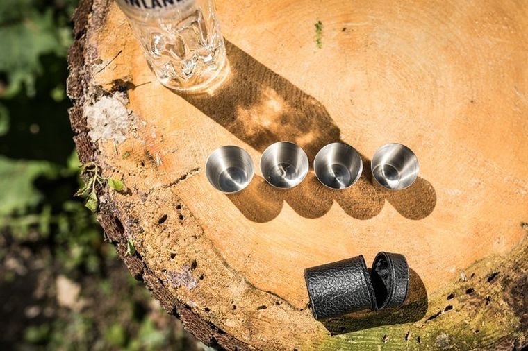 Gadget Master, metalowe kieliszki turystyczne, 4 szt.