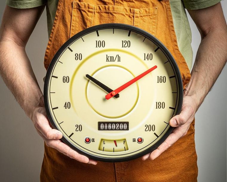 Gadget Master, zegar ścienny kierowcy, prędkościomierz retro