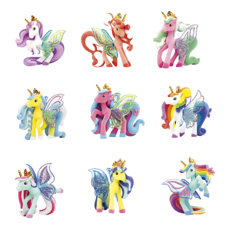 Galupy, Skrzydlate Jednorożce, brokatowa figurka z kryształkiem Swarovskiego, 1 szt.