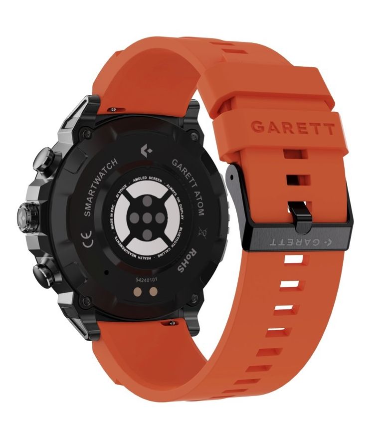 Garett, Atom, smartwatch czarny stalowy
