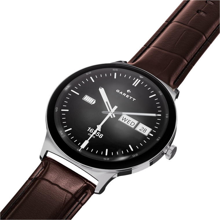 Garett, Quantum, smartwatch, stalowy, srebrny