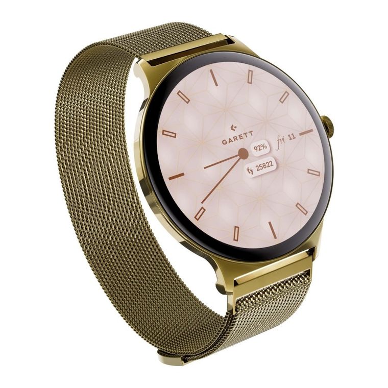 Garett, Verona 2, smartwatch, złoty mesh