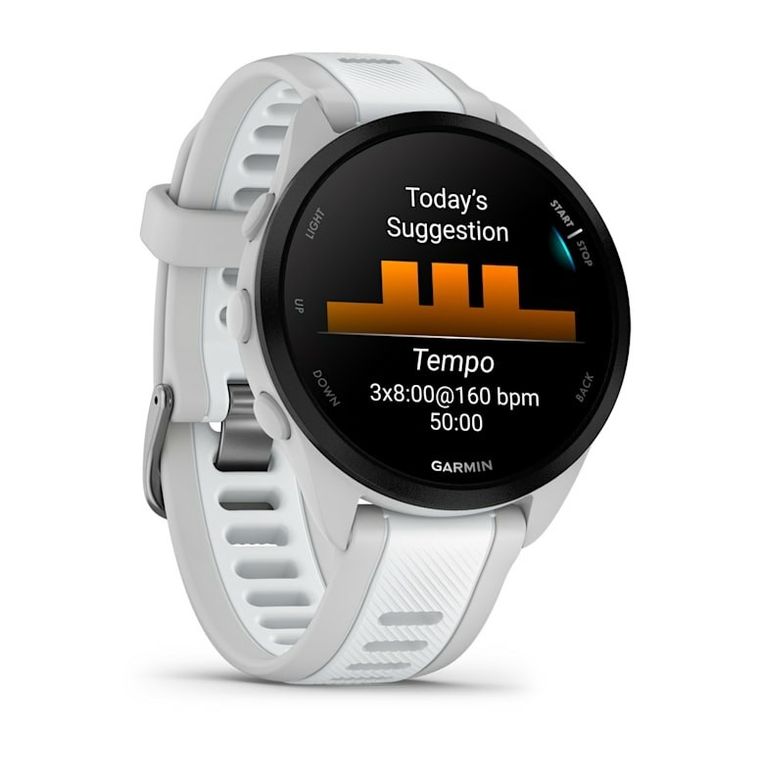Garmin, Forerunner 165, zegarek sportowy, AMOLED 43mm, biały