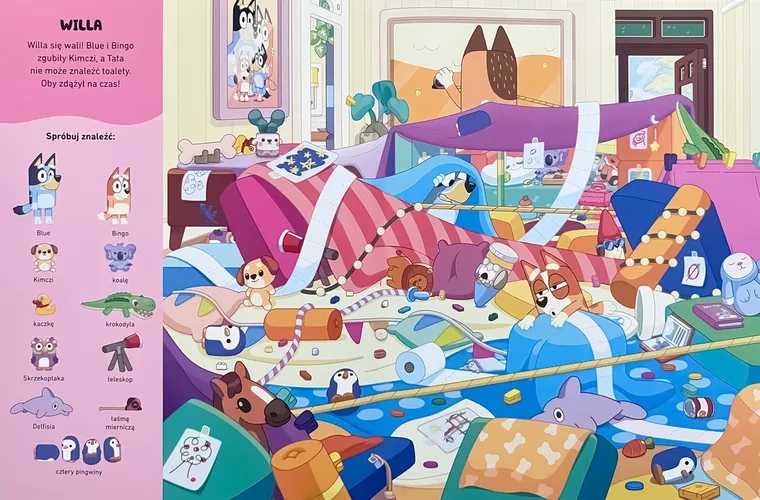 Gdzie są Bluey i Bingo? Szukaj i znajdź