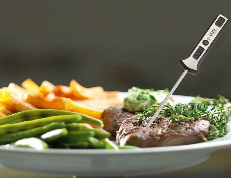 Gefu, termometr cyfrowy z wyświetlaczem LED, zasilany bateriami