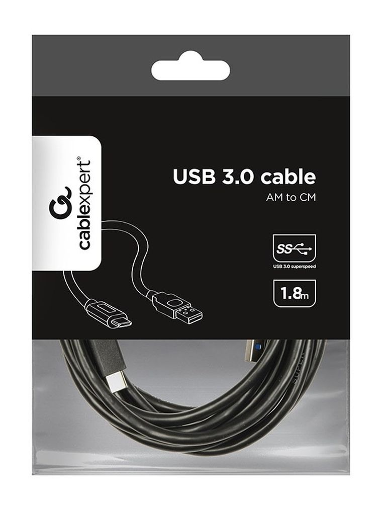 Gembird, kabel, USB Type-C(M)-AM 3.0, 1.8m, czarny