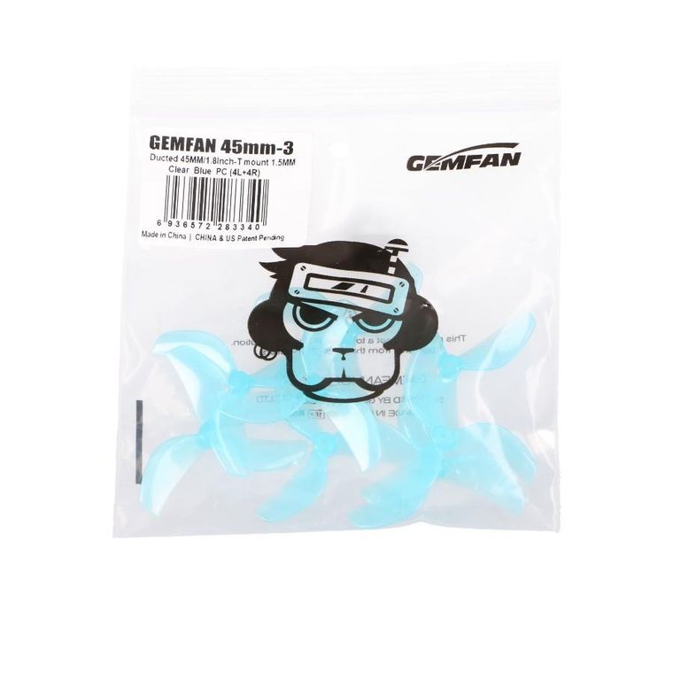 Gemfan, śmigła do drona, Three-blade Propellers, 45 mm, niebieskie, 8 szt.