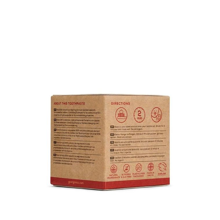 Georganics, GeoKIDS, mineralna pasta do zębów dla dzieci w słoiku, strawberry, 60 ml
