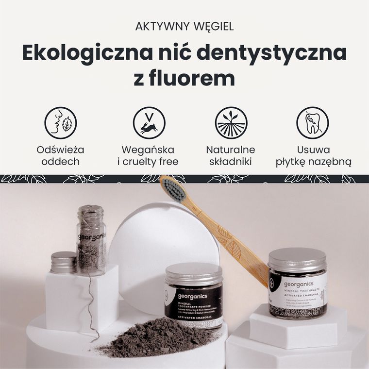 Georganics, Naturalna Nić Dentystyczna z Węglem, 30 m