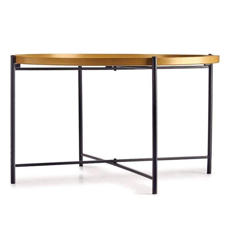 Giftdecor, niski stolik kawowy ze złotym blatem, Ø 76.5 cm