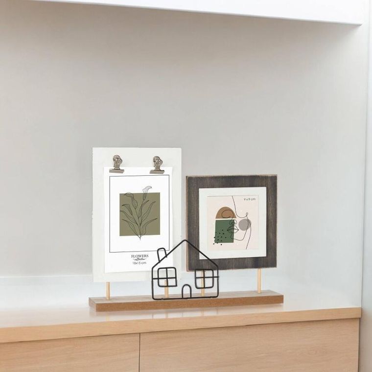 Giftdecor, ramka domek, zdjęcia, metal i mdf, stojąca, 2 zdjęcia