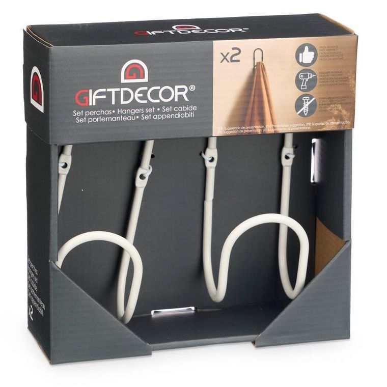Giftdecor, wieszak na ręcznik, 2 szt., 7-6-15.5 cm