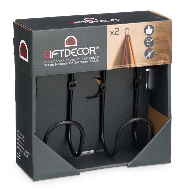 Giftdecor, wieszak na ręcznik, 2 szt., 7-6-15.5 cm