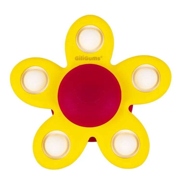 GiliGums, zakręcony kwiatek pop it, żółty
