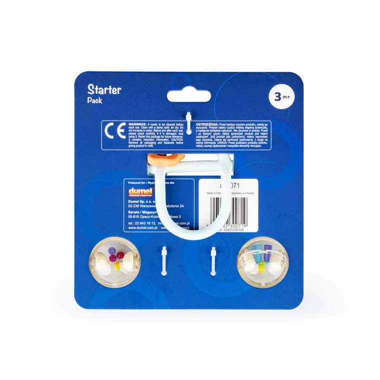 GiliGums, zestaw startowy: gryzak i grzechotka, beżowy