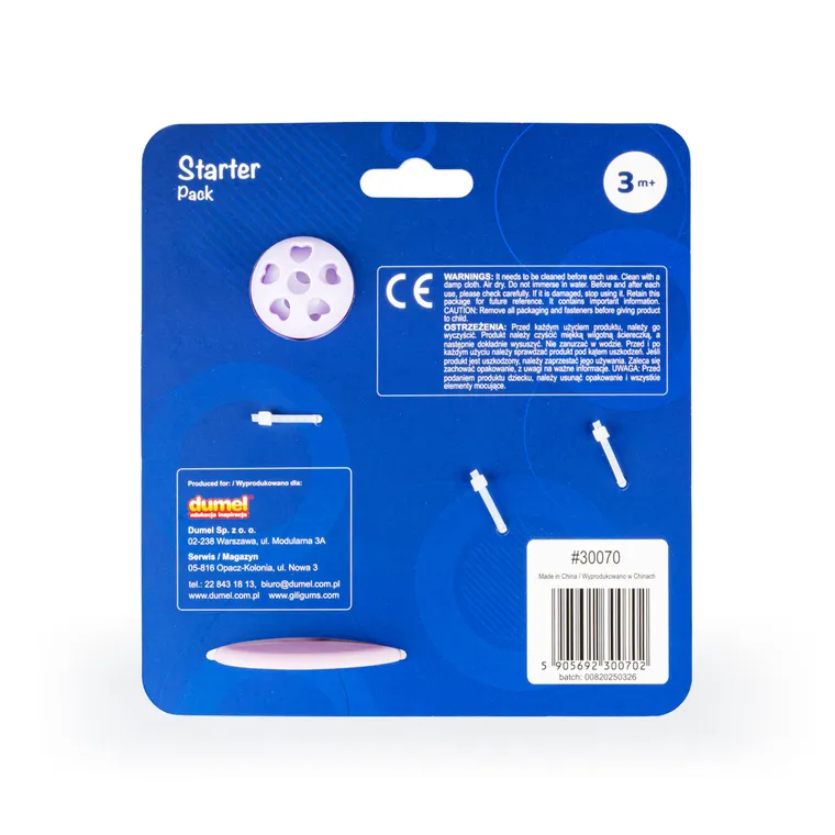 GiliGums, zestaw startowy: gryzak i grzechotka, fioletowy