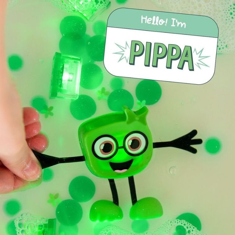 Glo Pals, Pippa, postać do kąpieli i kostki sensoryczne świecące w wodzie, zestaw