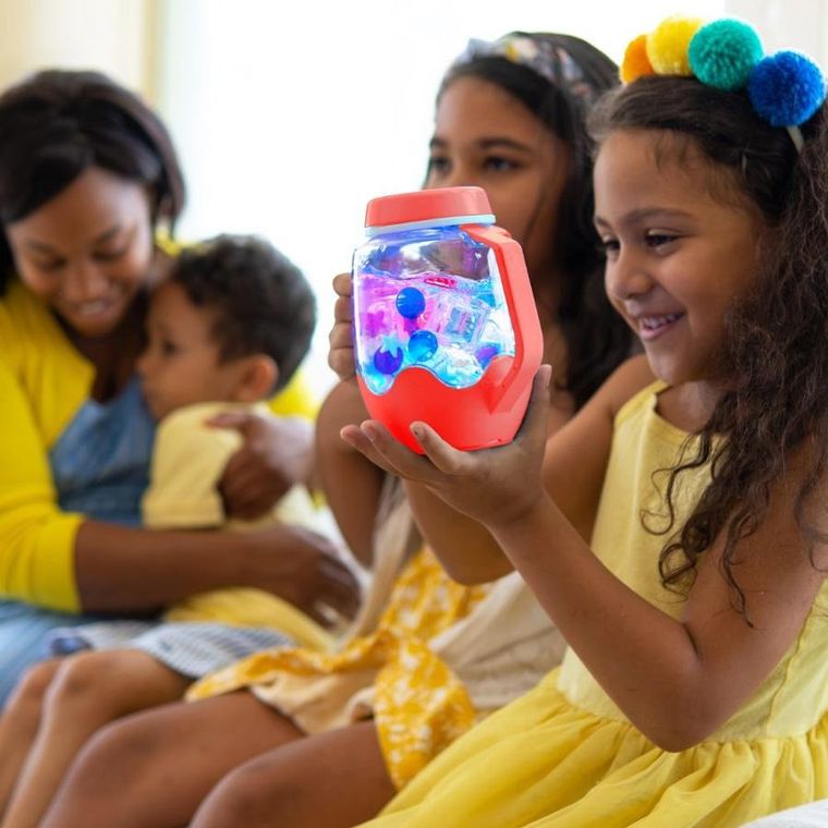 Glo Pals, słoik sensoryczny do napełnienia wodą, czerwony