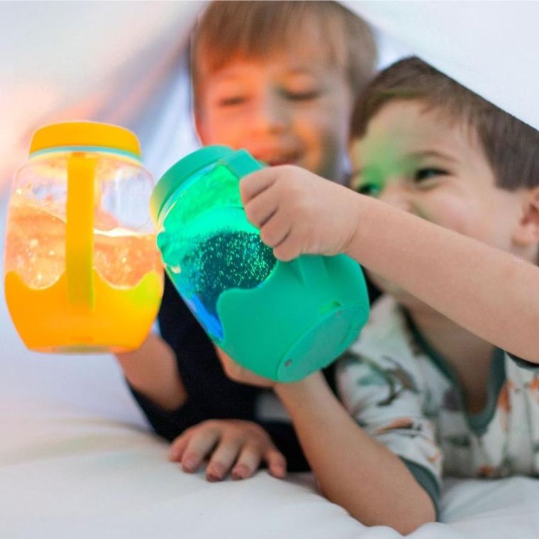 Glo Pals, słoik sensoryczny do napełnienia wodą, zielony