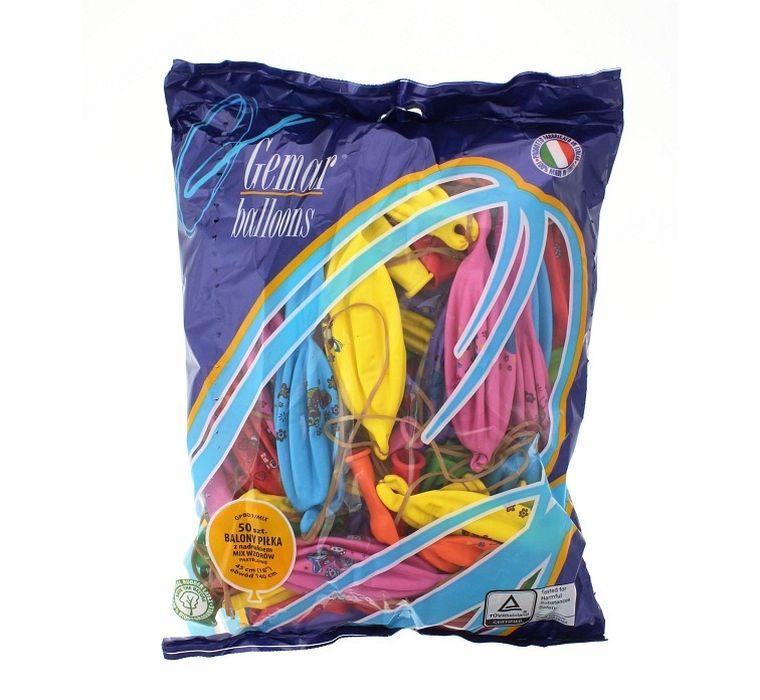 Godan, balony pastelowe, Piłka z nadrukiem lux, mix, 50 szt.