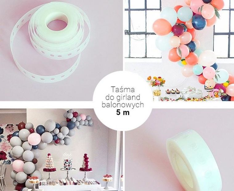 Godan, taśma do girland balonowych, 5m