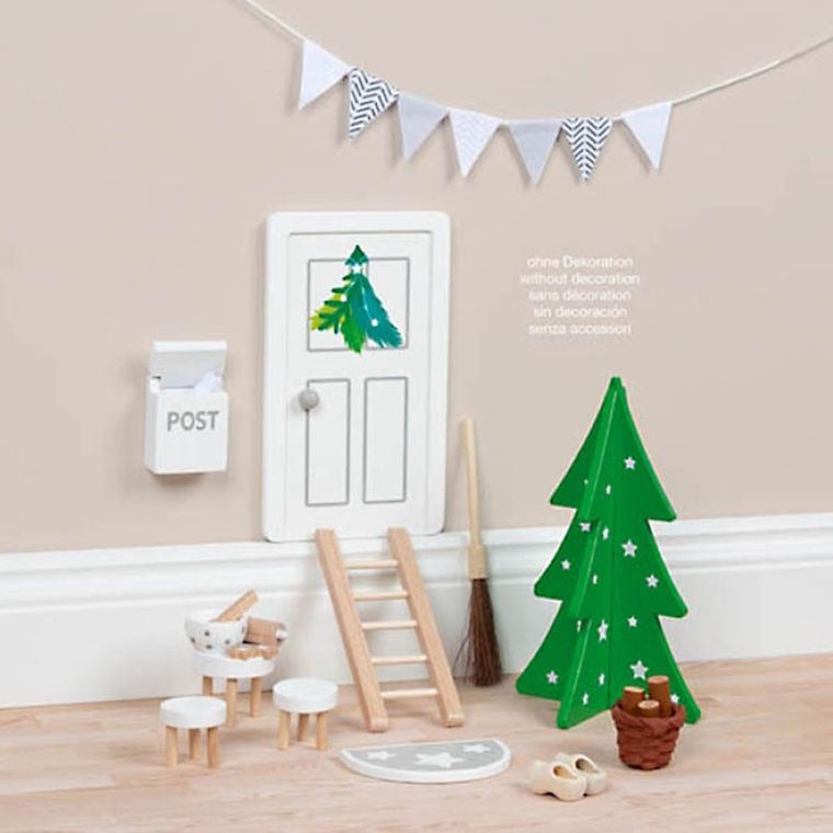 Goki, drzwi elfa, drewniane akcesoria