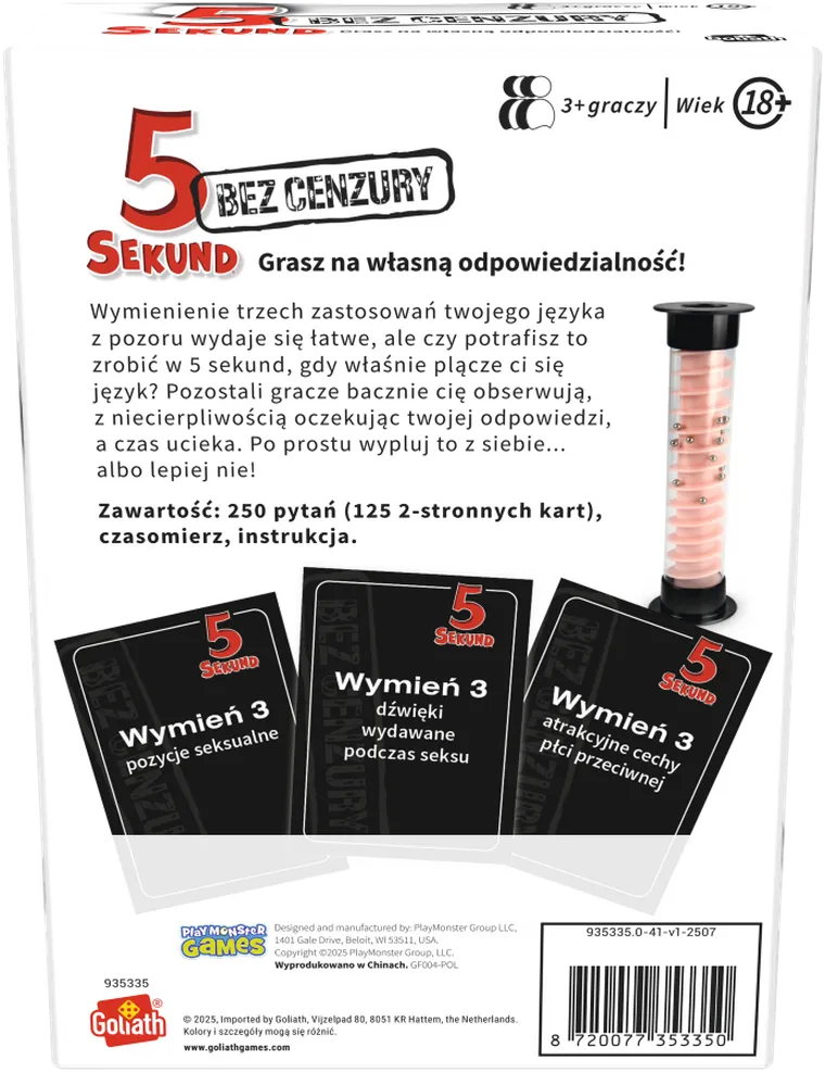 Goliath, 5 Sekund, Bez Cenzury, gra towarzyska