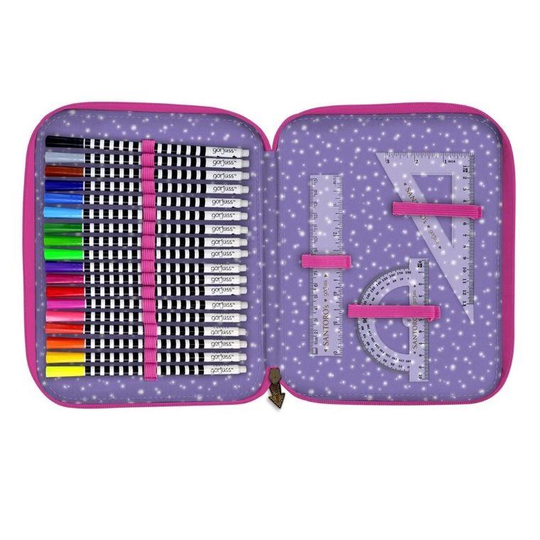 Gorjuss, Fairground, Up and away, podwójny piórnik z wyposażeniem