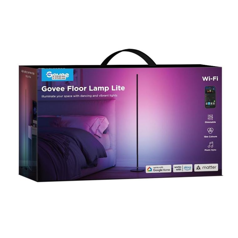 Govee, H8076 Floor Lamp Lite, lampa podłogowa, RGBICW, 1000 lm, 2.4GHz Wi-Fi + Bluetooth