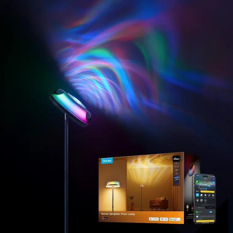 Govee, Uplighter Floor Lamp, lampa podłogowa LED, 1000lm, 2.4GHz, Wi-Fi + Bluetooth, H60B0